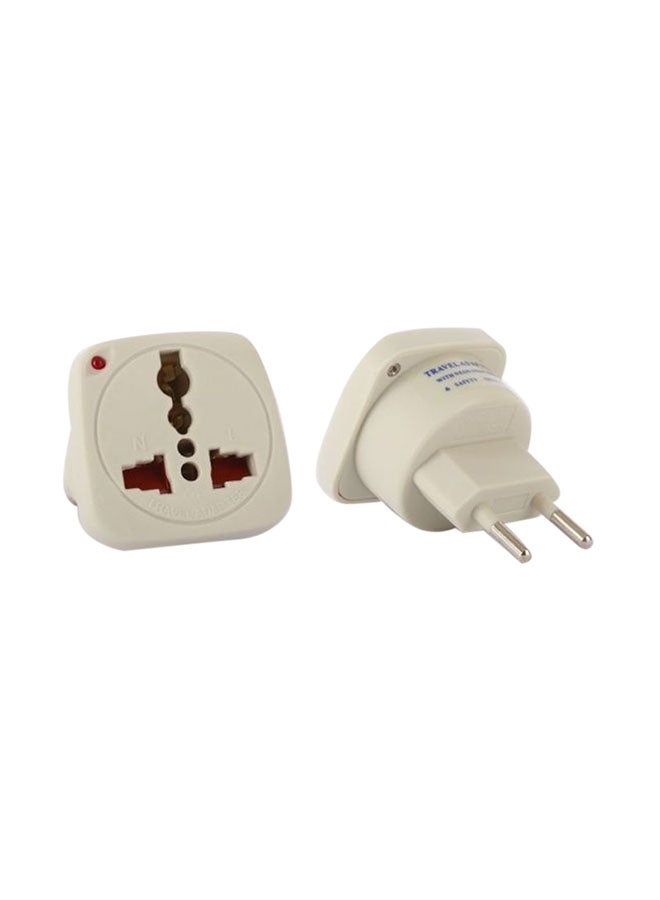 Terminator Multi Plug Travel Adapter Cream  - Image 1