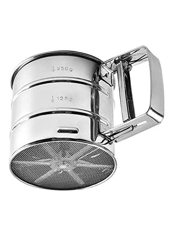 ZENHOME Baking Stainless Steel Sieve Cup With Volume Scale Mark For Flour and Sugar Silver  - Image 1