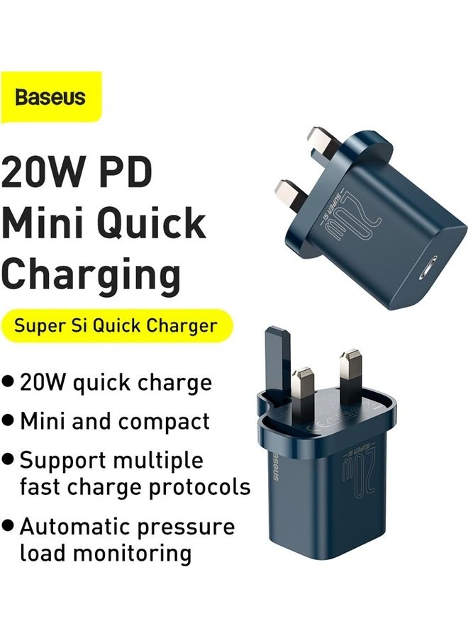 Baseus 20W Super S1 Quick Travel Charger Blue - Image 3