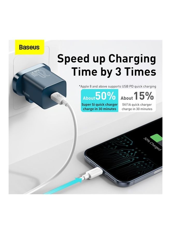 Baseus 20W Super S1 Quick Travel Charger Blue - Image 4