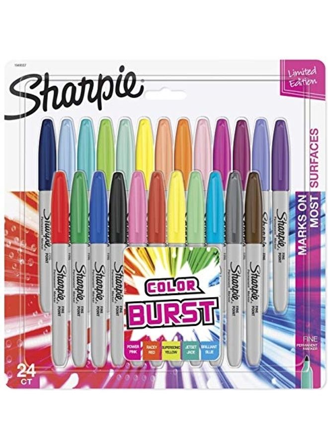 Sharpie 24-Piece Color Burst Fine Point Marker Multicolour - Image 1