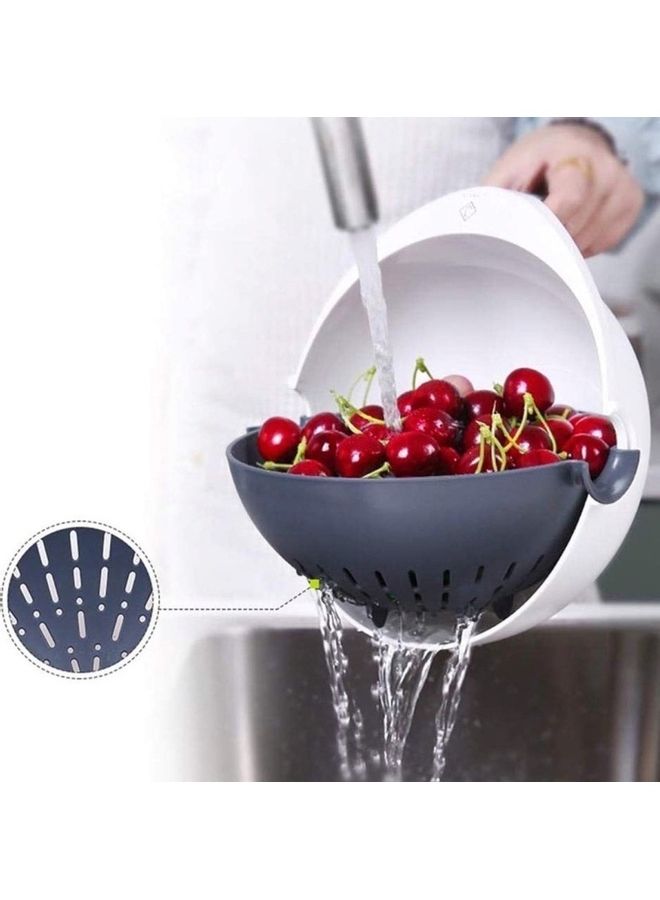 9-in-1 Neo Multi-Functional Chopping Board With Drain Basket Black/White 11 x 23cm