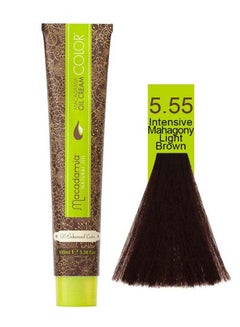 Macadamia Natural Cream Hair Colour 5.55  Intensive Mahagony Light Brown 100ml 