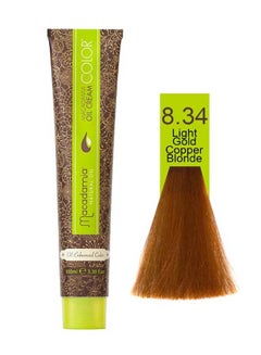 Macadamia Natural Cream Hair Colour 8.34 Light Gold Copper Blonde 100ml 