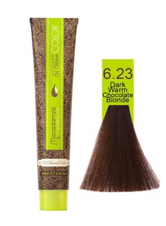 Macadamia Natural Cream Hair Colour 6.23 Dark Warm Chocolate Blonde 100ml 