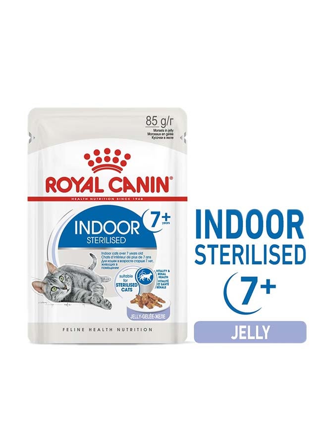 ROYAL CANIN Feline Health Nutrition Indoor 7+ Jelly Wet Food Pouches 85g Pack Of 12  - Image 1