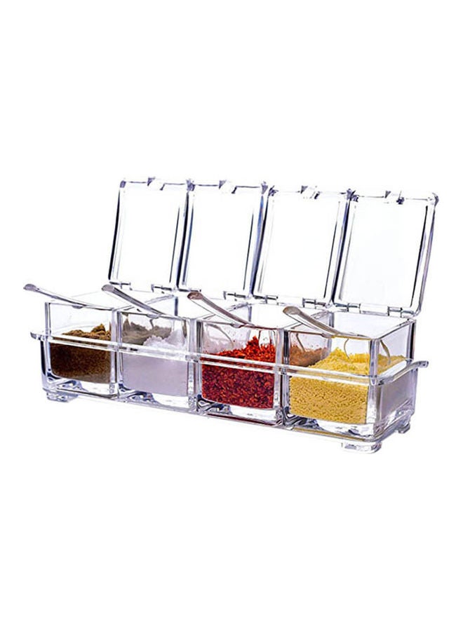 ZENHOME 4-Piece Acrylic Spice Container Set Clear  - Image 1