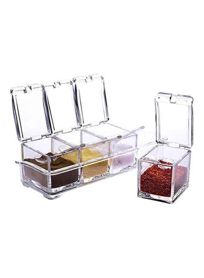 ZENHOME 4-Piece Acrylic Spice Container Set Clear  - Image 2