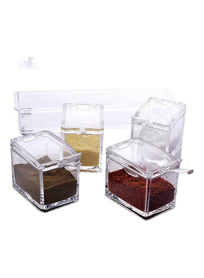 ZENHOME 4-Piece Acrylic Spice Container Set Clear  - Image 3