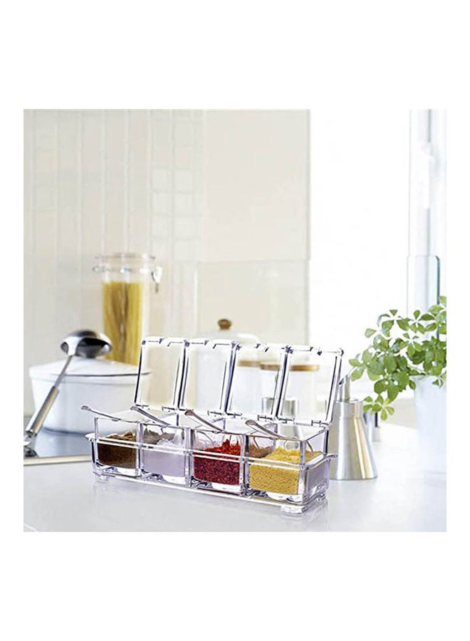 ZENHOME 4-Piece Acrylic Spice Container Set Clear  - Image 4