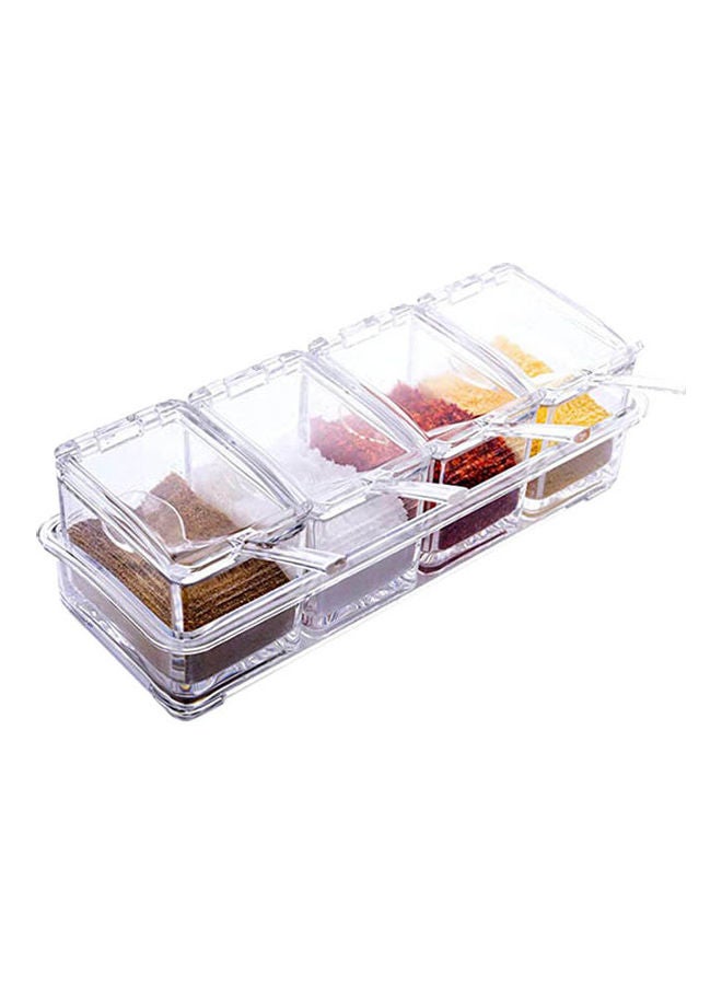 ZENHOME 4-Piece Acrylic Spice Container Set Clear  - Image 5