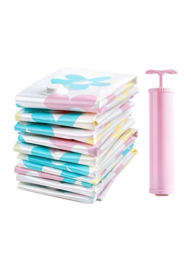 11-Piece Clothing Vacuum Storage Bag With Suction Pump Multicolour 33x29x7cm  - Image 1