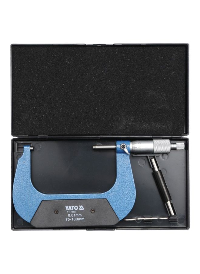 Yato Mechanical Micrometer 75-100mm in Plastic Case YT-72303 Blue/Black/Silver  - Image 3