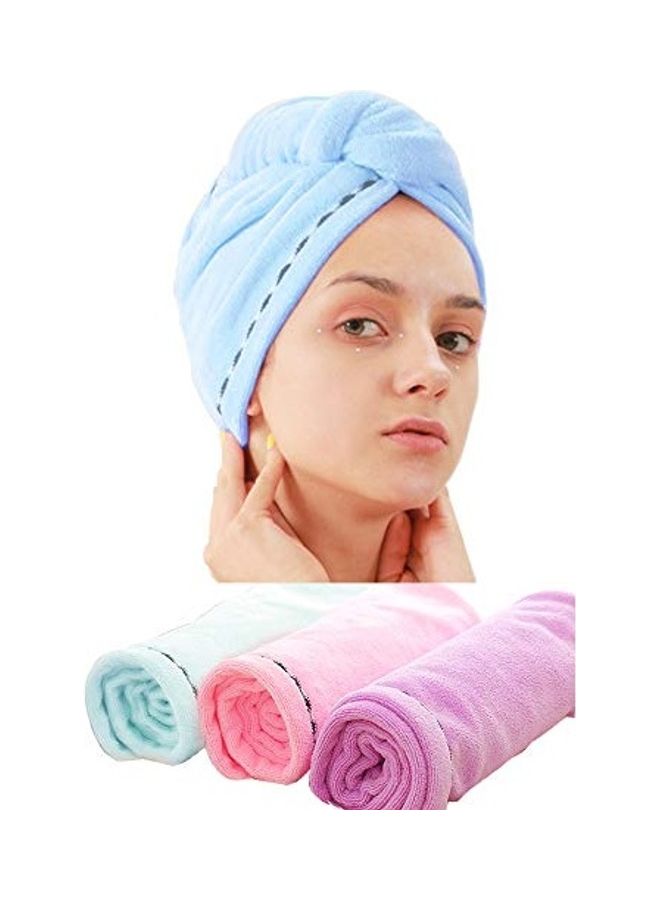 Generic 3-Piece Hair Towel Set Multicolour 25.98x9.84x0.39inch  - Image 1
