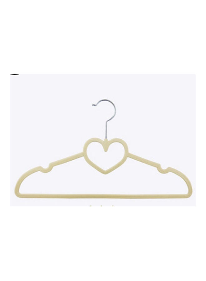 20 Pcs Heart Design Flocking Hanger Beige  - Image 1