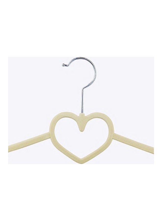 20 Pcs Heart Design Flocking Hanger Beige  - Image 2