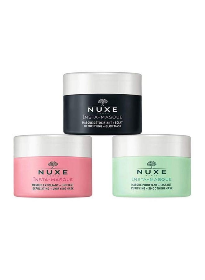 NUXE Insta Masque Trio with 3 Face Masks Green/Black/Pink 15ml  - Image 4