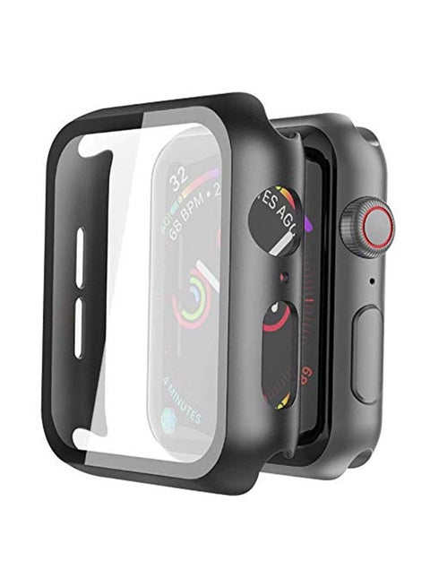 Protective Case With Tempered Glass Screen Protector For Apple Watch Series 4/5/6 40mm Black