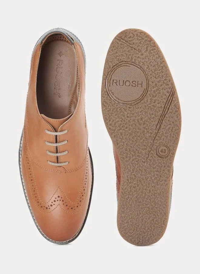 RUOSH Lace-Up Formal Shoes Tan Brown