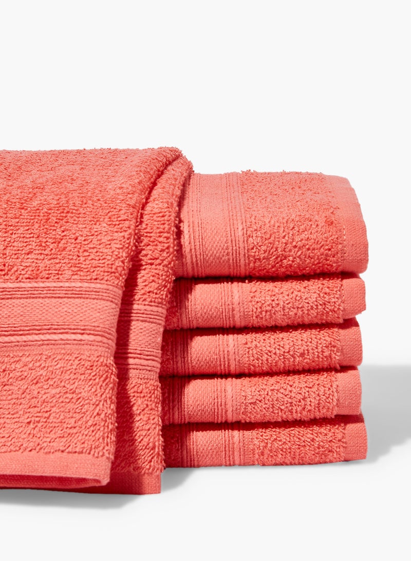 10 Piece Bathroom Towel Set - 400 GSM 100% Cotton Terry - 10 Face Towel - Quick Dry - Super Absorbent Melon 40 x 60cm