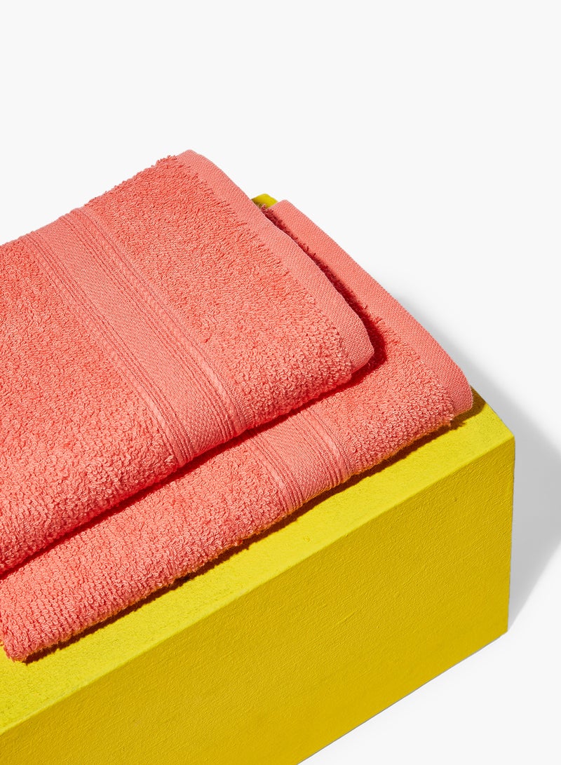 10 Piece Bathroom Towel Set - 400 GSM 100% Cotton Terry - 10 Face Towel - Quick Dry - Super Absorbent Melon 40 x 60cm