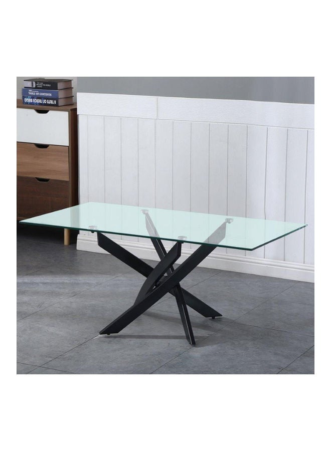 DANUBE HOME Leonardo Coffee Table Clear/Black 120 x 60 x 45cm  - Image 1