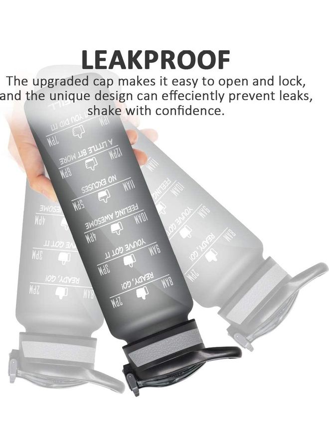 XiuWoo 1 Liter Motivational Time Marker Water Bottle with Straw  - Image 4
