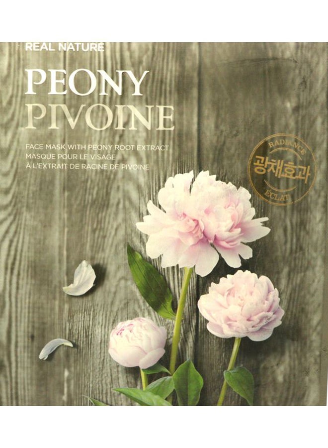 THEFACESHOP Real Nature Peony Face Mask Pink/Green/Brown 20grams - Image 2