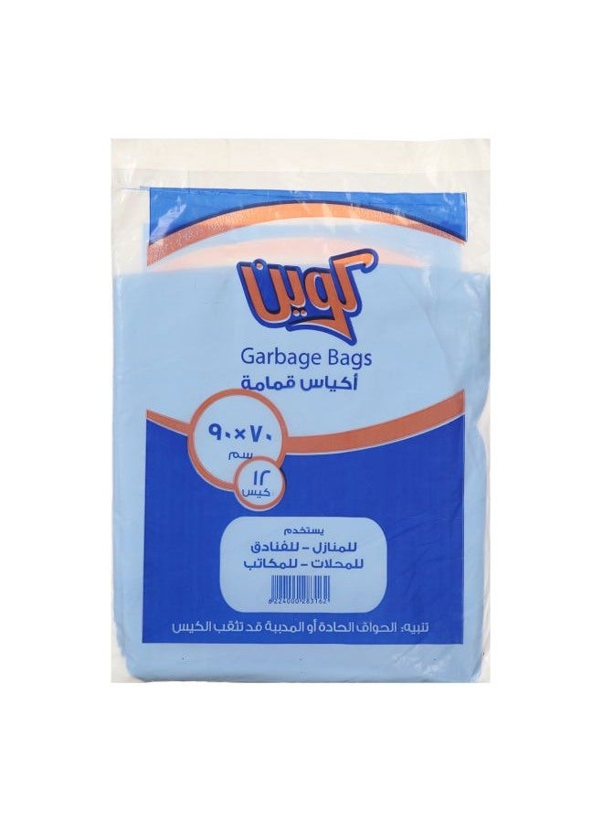 Queen 12-Piece Garbage Bag Black 90 x 70cm 