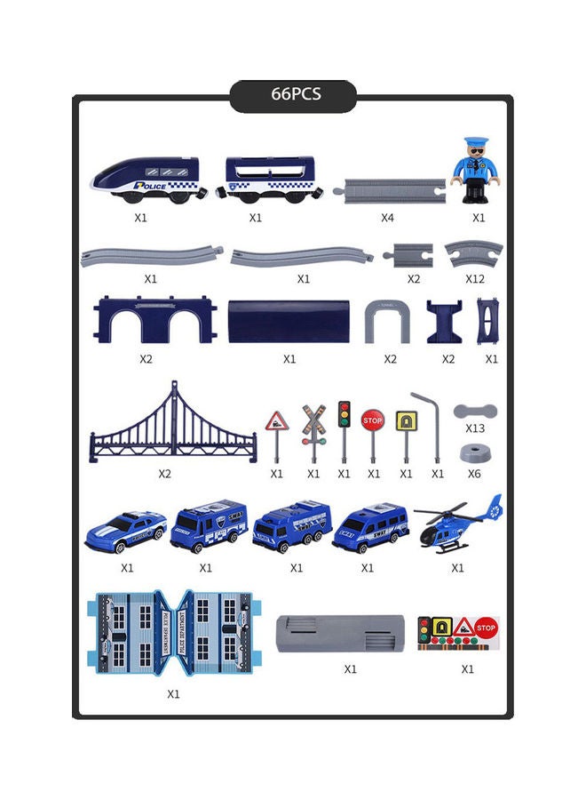 VILILY 66-Piece Toy Train Set Multicolour - Image 4