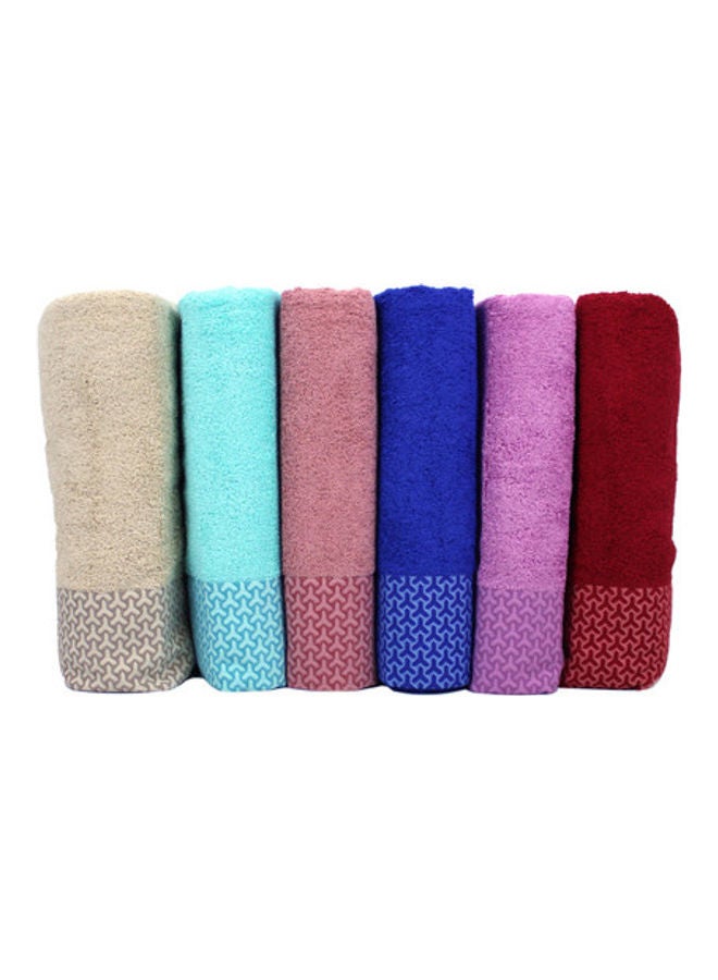 6-Piece Cotton Bath Towel Set Multicolour 50x100cm - Image 1