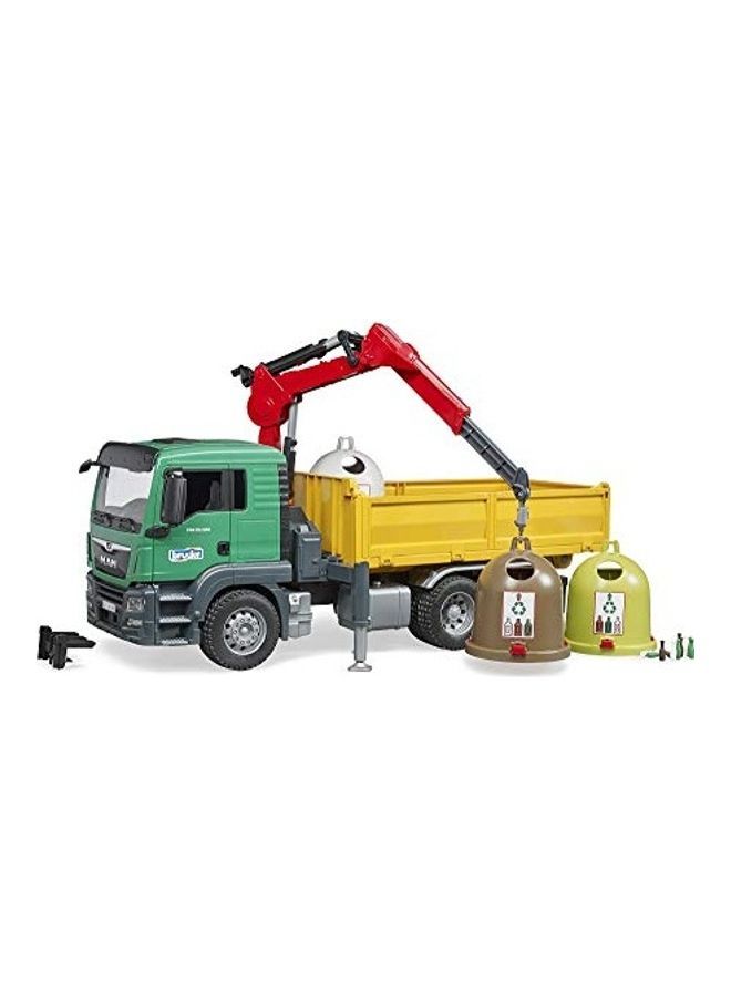 Bruder - Truck With 3 Glass Recycling Containers And Bottles Multicolour - Image 1