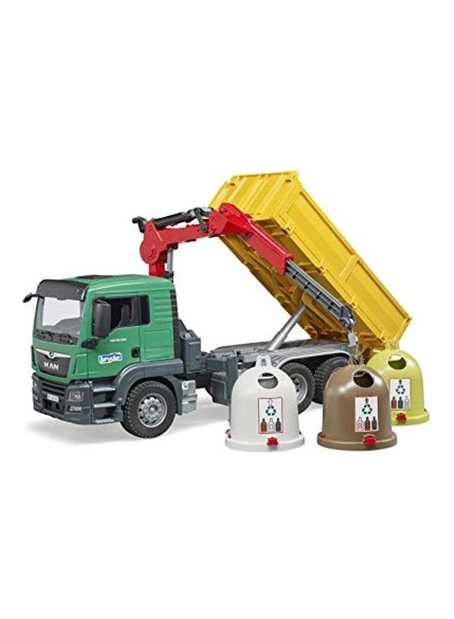 Bruder - Truck With 3 Glass Recycling Containers And Bottles Multicolour - Image 1