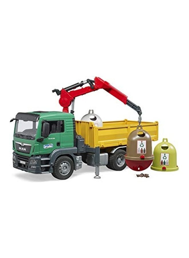 Bruder - Truck With 3 Glass Recycling Containers And Bottles Multicolour - Image 1
