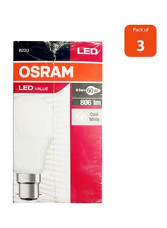 Osram LED Classic A Lamp 806lm/9.5W Daylight 6500K B22d-Frosted Cool White  - Image 4