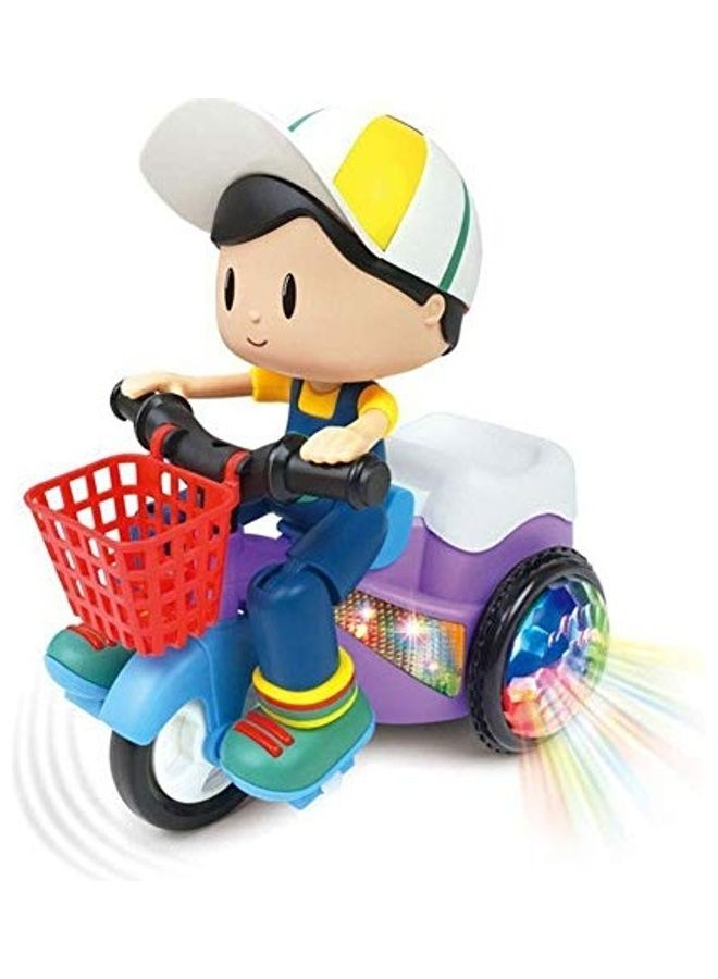 Light And Sound Musical Stunt Bike Tricycle  Toy Multicolour - Image 1