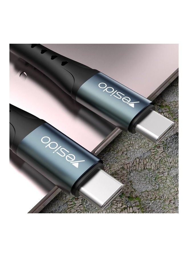 Yesido - Type C To Type C 60W Data Sync And Super Fast Charger Cable Black - Image 1