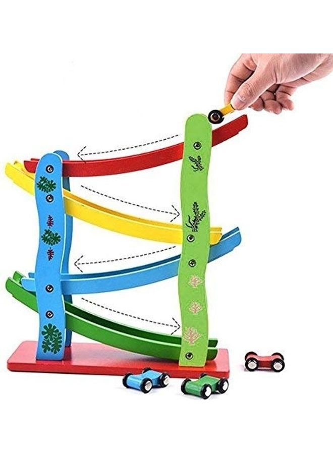 Toyshine Wooden Ramp Race Track Car Set Toy - Image 3