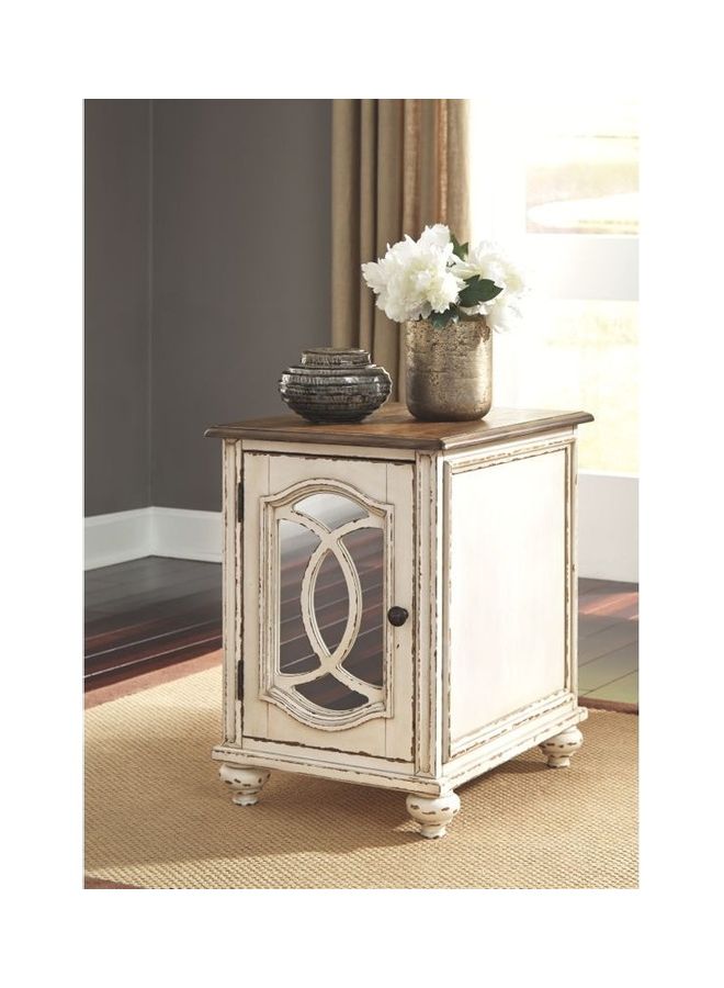 Ashley Realyn Chairside End Table White/Brown 18x24x25inch 