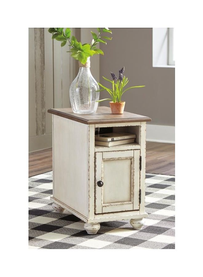 Ashley Realyn Chairside End Table White/Brown 14x23x24inch 