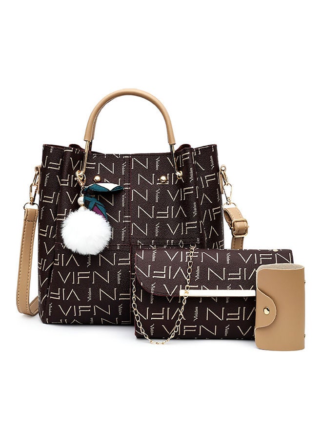 Generic - 3-Piece Casual Shoulder Bag Set Coffee - Image 1