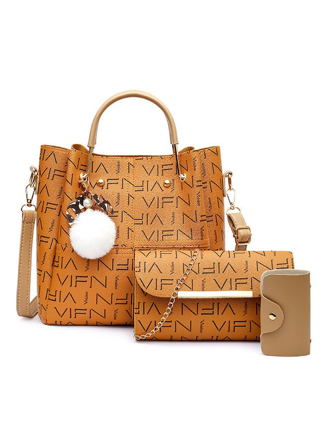 3-Piece Casual Shoulder Bag Set Dark Yellow  - Image 1