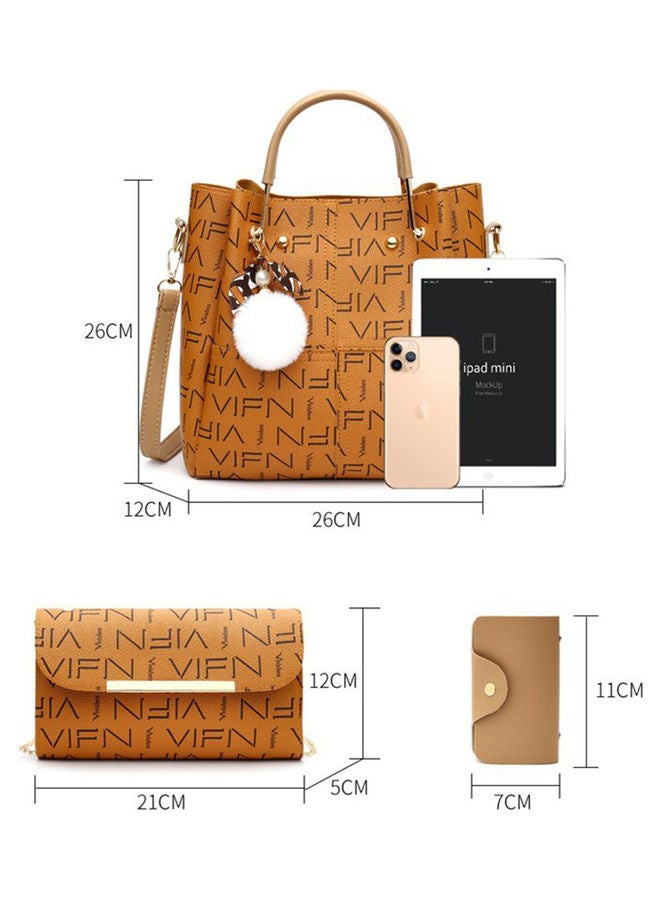 3-Piece Casual Shoulder Bag Set Dark Yellow  - Image 4