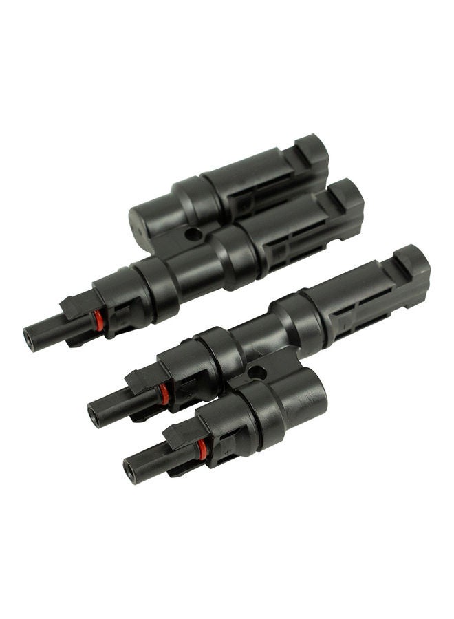 2-Piece Waterproof Male And Female T-Shaped Solar Panel Photovoltaic Connector Black - Image 1