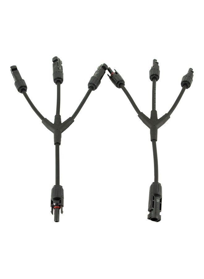 2-Piece 3-In-1 Solar Photovoltaic Connector Set Black - Image 1