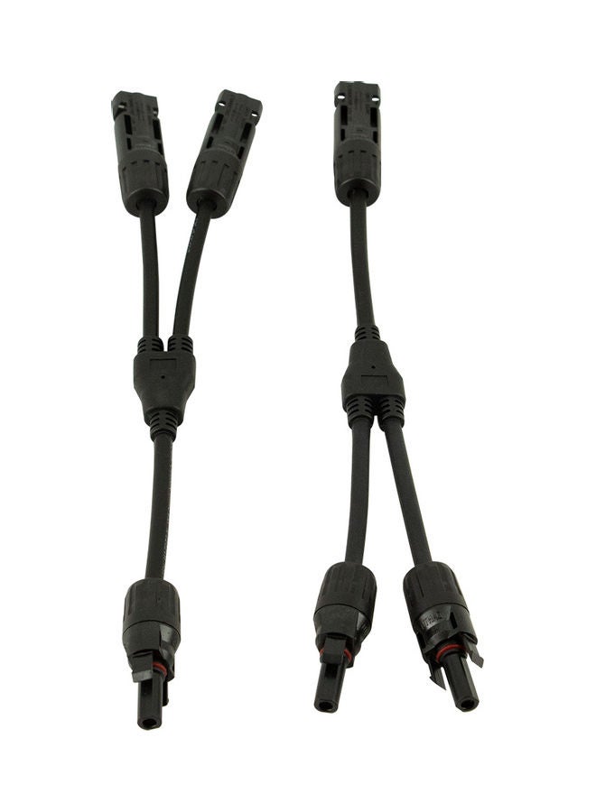 2-Piece Solar Panel Cable Connector Set Black - Image 1