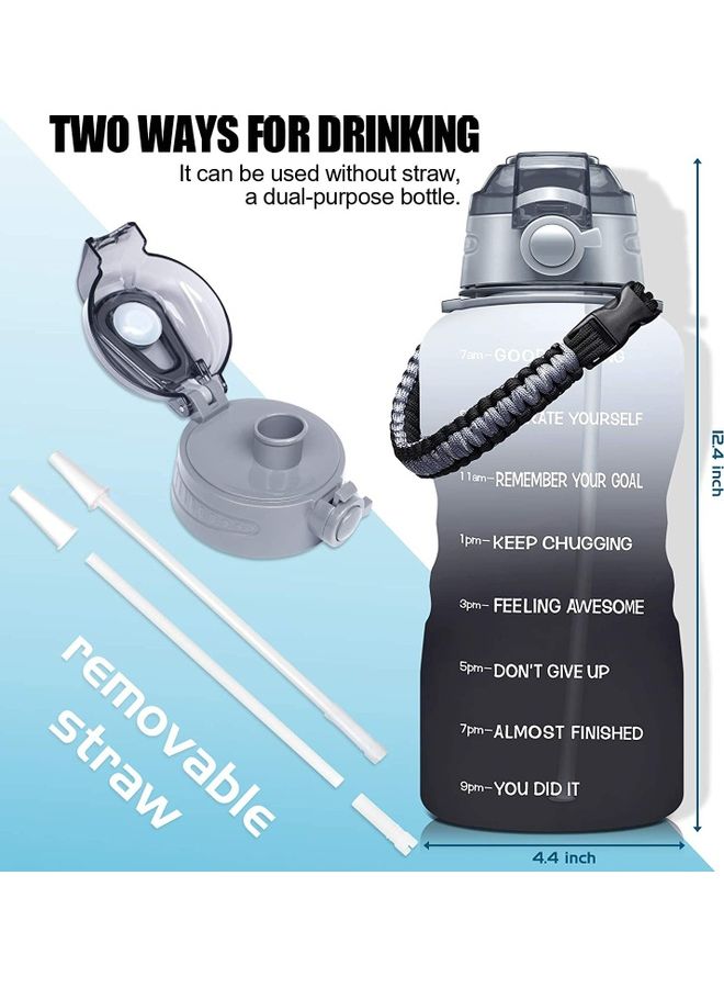 XiuWoo Motivational Time Marker Water Bottle with Straw  - Image 1