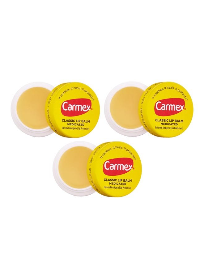 CARMEX (Pack of 3) Jar Lip Balm Yellow 7.5grams - Image 1