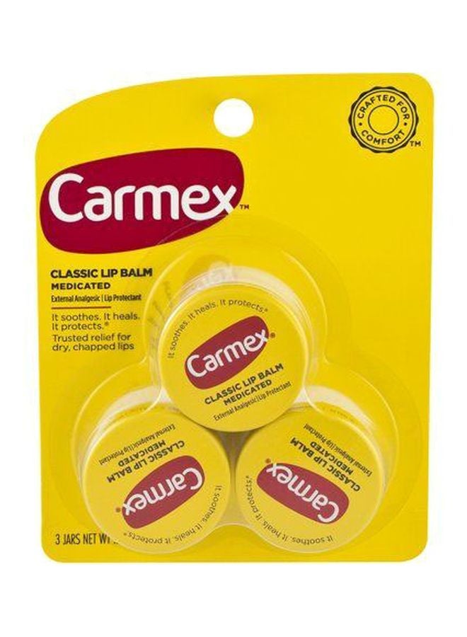 CARMEX (Pack of 3) Jar Lip Balm Yellow 7.5grams - Image 2