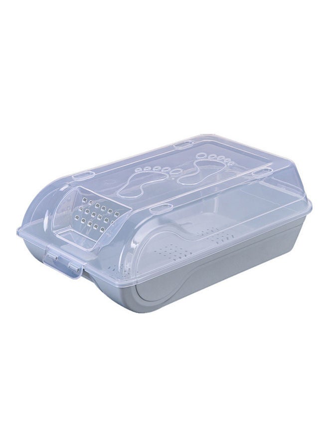 Breathable Shoe Storage Box Grey/Clear - Image 1
